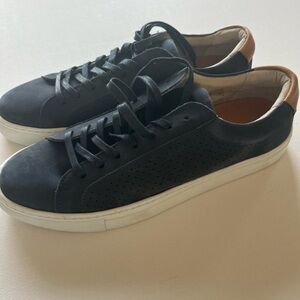 NWOB Supply Lab Damian Navy Blue Leather Casual Sneaker Shoes Men's Size 10